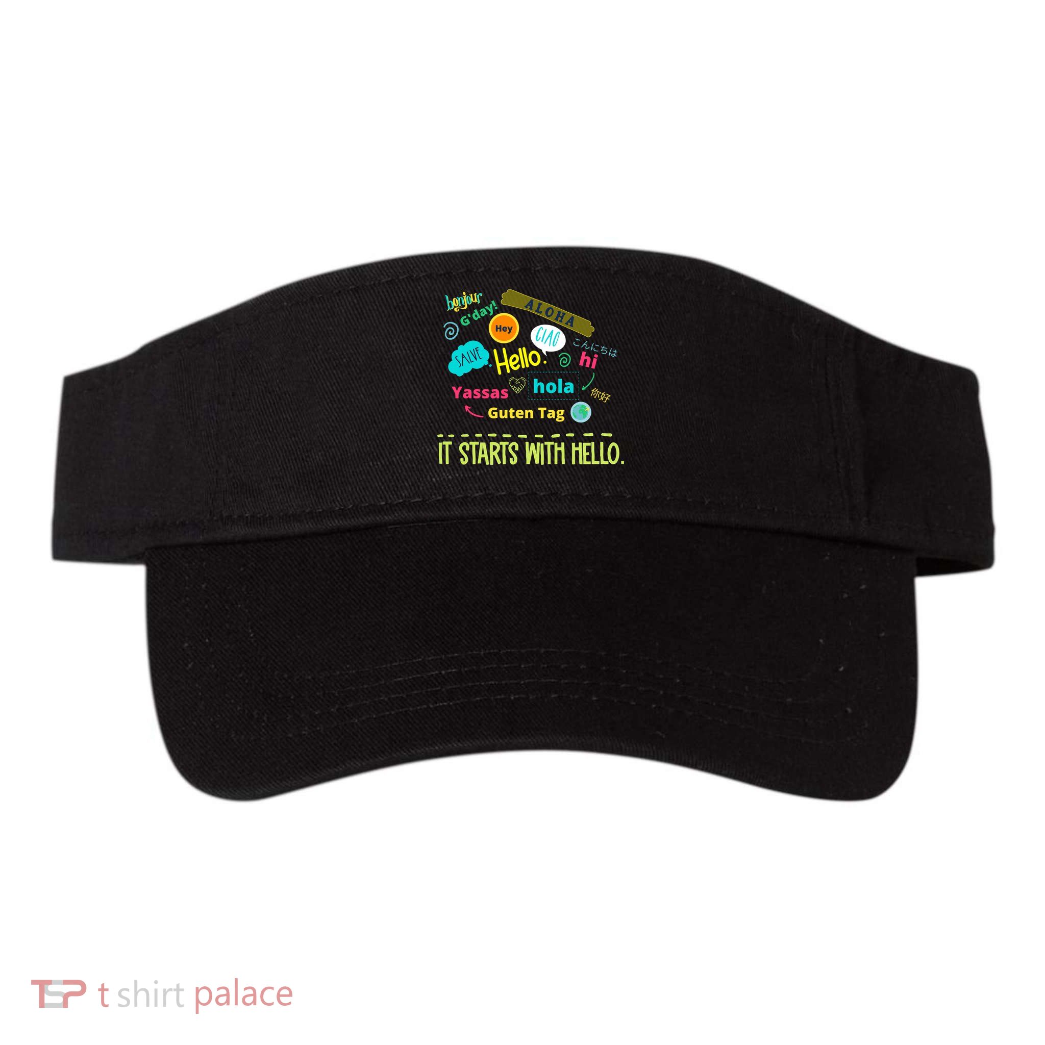 It Starts With Hello Friendship Unity Inclusion Teacher Gift Visor