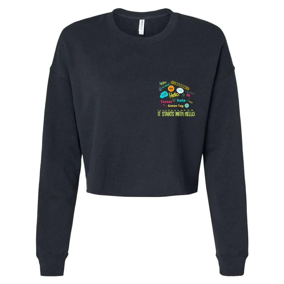 It Starts With Hello Friendship Unity Inclusion Teacher Gift Full Zip Hoodie
