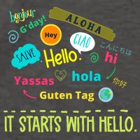 It Starts With Hello Friendship Unity Inclusion Teacher Gift Vector Backpack