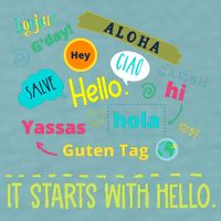It Starts With Hello Friendship Unity Inclusion Teacher Gift Sueded Cloud Jersey T-Shirt