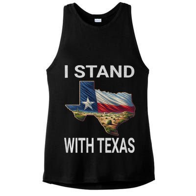 I Stand With Texas I Support Texas Ladies PosiCharge Tri-Blend Wicking Tank