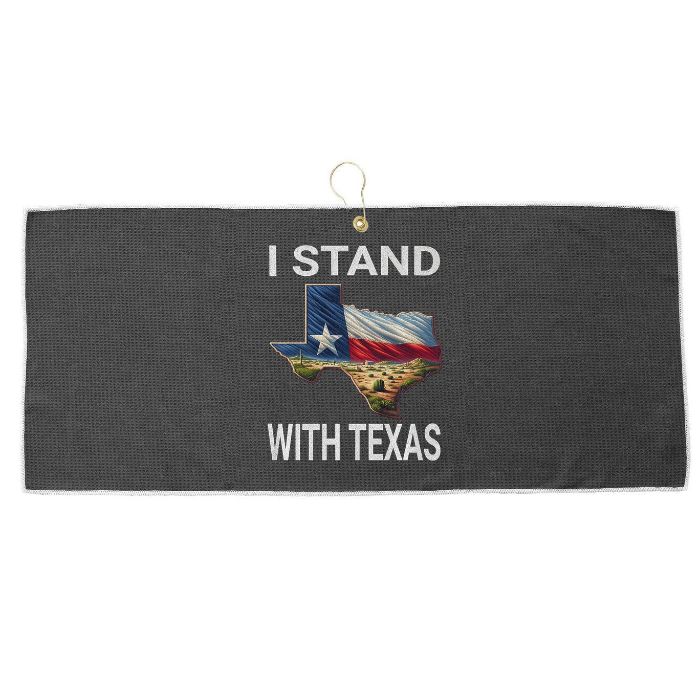 I Stand With Texas I Support Texas Large Microfiber Waffle Golf Towel