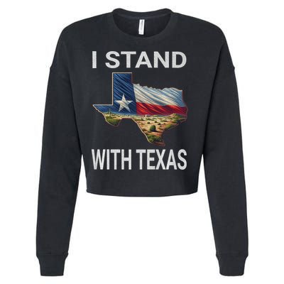 I Stand With Texas I Support Texas Cropped Pullover Crew