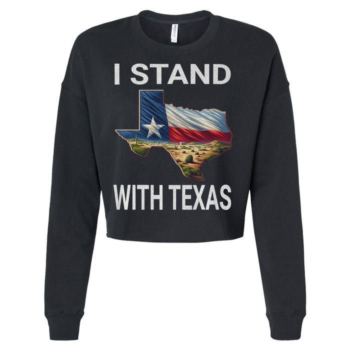 I Stand With Texas I Support Texas Cropped Pullover Crew