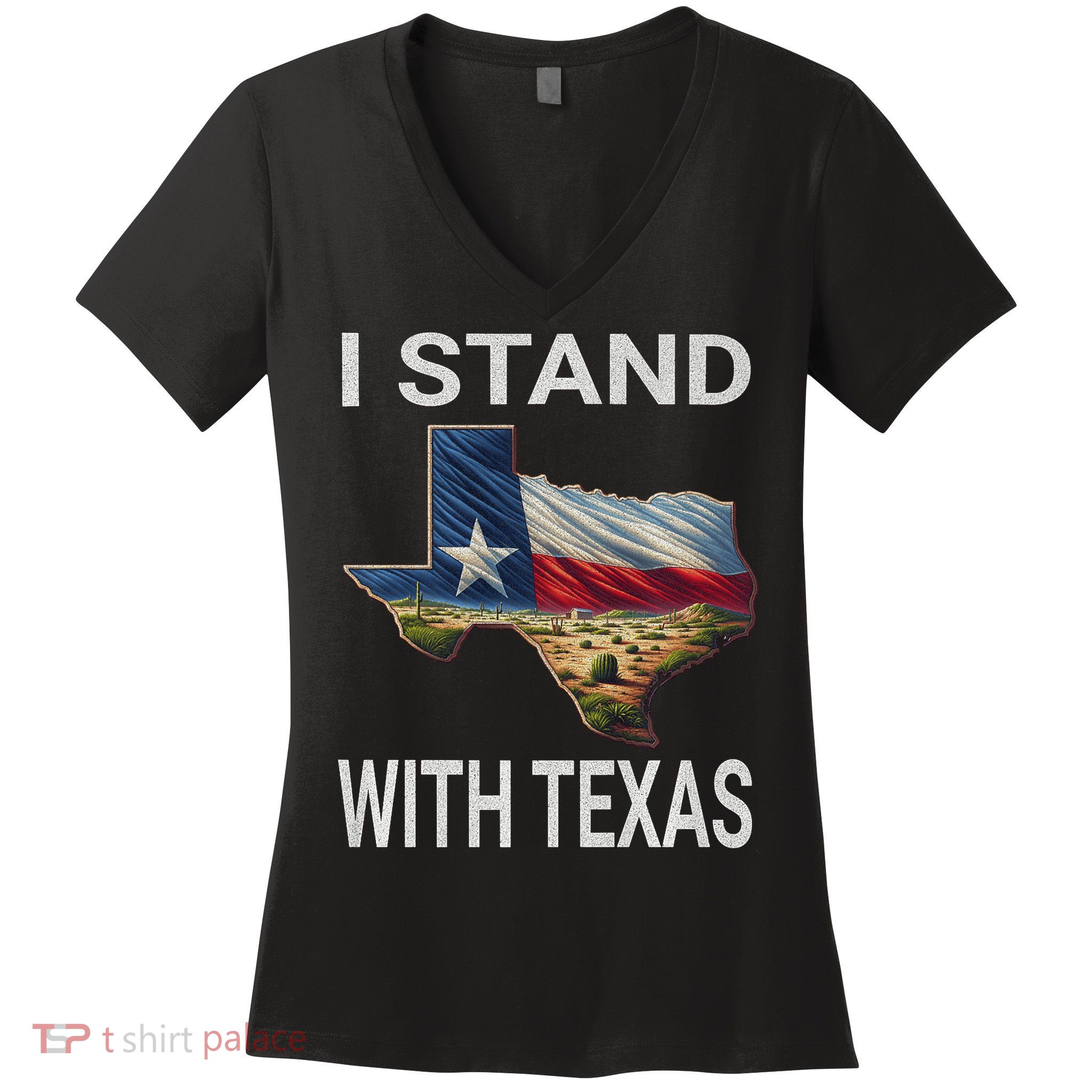 I Stand With Texas I Support Texas Women's V-Neck T-Shirt