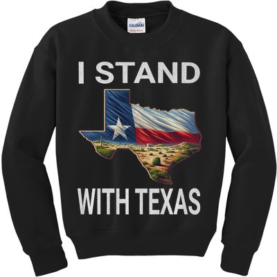 I Stand With Texas I Support Texas Kids Sweatshirt