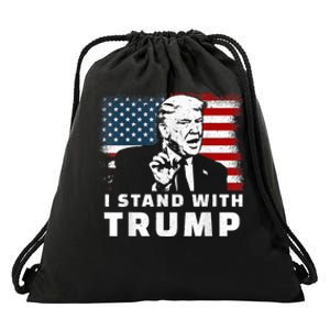 I Stand With Trump Drawstring Bag