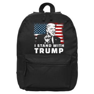 I Stand With Trump 16 in Basic Backpack