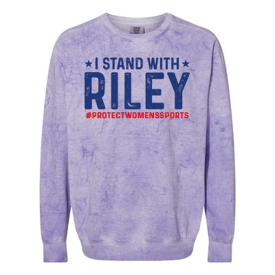 I Stand With Riley Gaines #ProtectWomensSports Colorblast Crewneck Sweatshirt