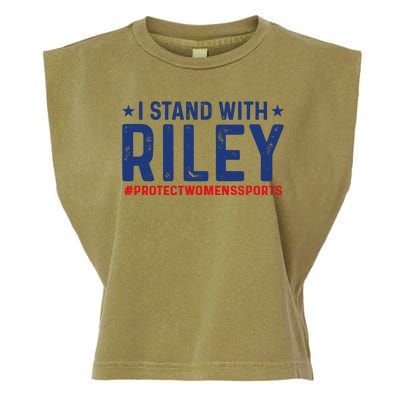 I Stand With Riley Gaines #ProtectWomensSports Garment-Dyed Women's Muscle Tee