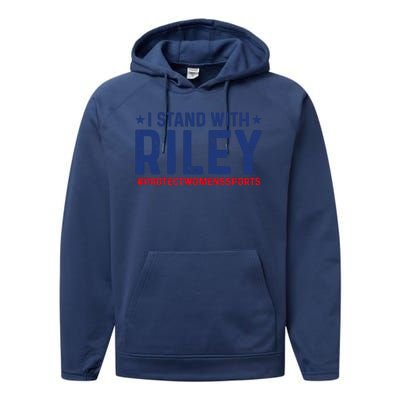 I Stand With Riley Gaines #ProtectWomensSports Performance Fleece Hoodie