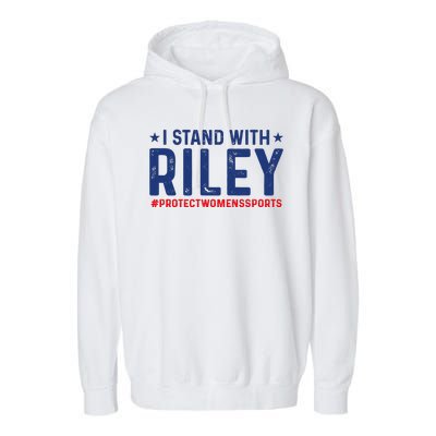 I Stand With Riley Gaines #ProtectWomensSports Garment-Dyed Fleece Hoodie