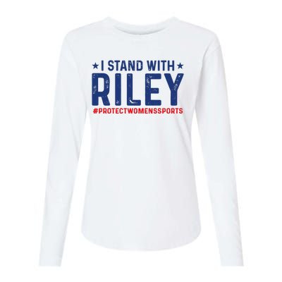 I Stand With Riley Gaines #ProtectWomensSports Womens Cotton Relaxed Long Sleeve T-Shirt