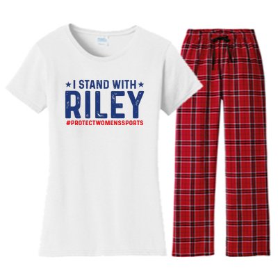 I Stand With Riley Gaines #ProtectWomensSports Women's Flannel Pajama Set