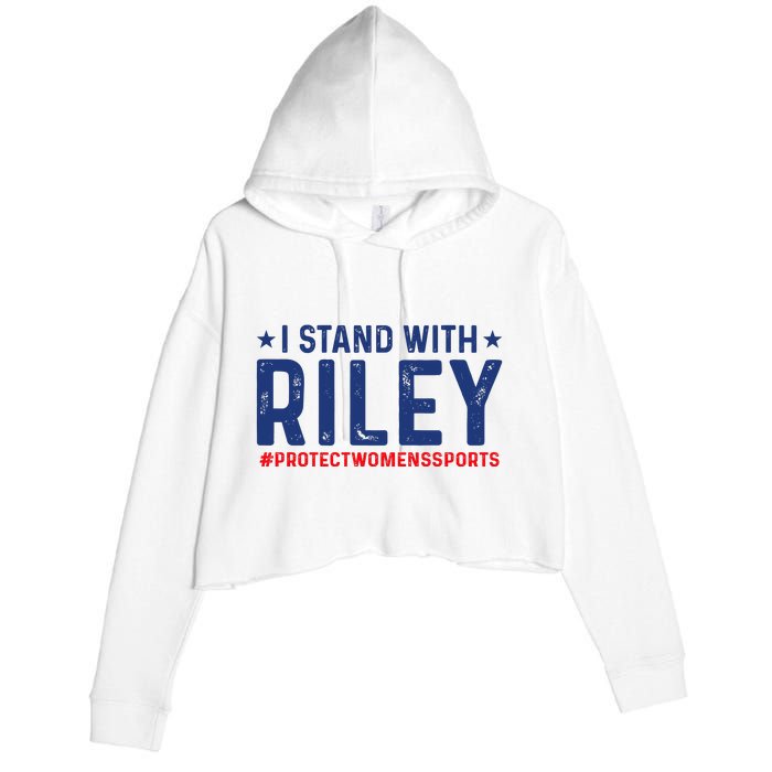 I Stand With Riley Gaines #ProtectWomensSports Crop Fleece Hoodie