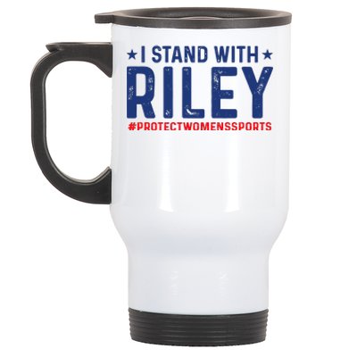 I Stand With Riley Gaines #ProtectWomensSports Stainless Steel Travel Mug