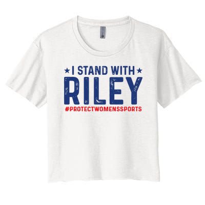 I Stand With Riley Gaines #ProtectWomensSports Women's Crop Top Tee