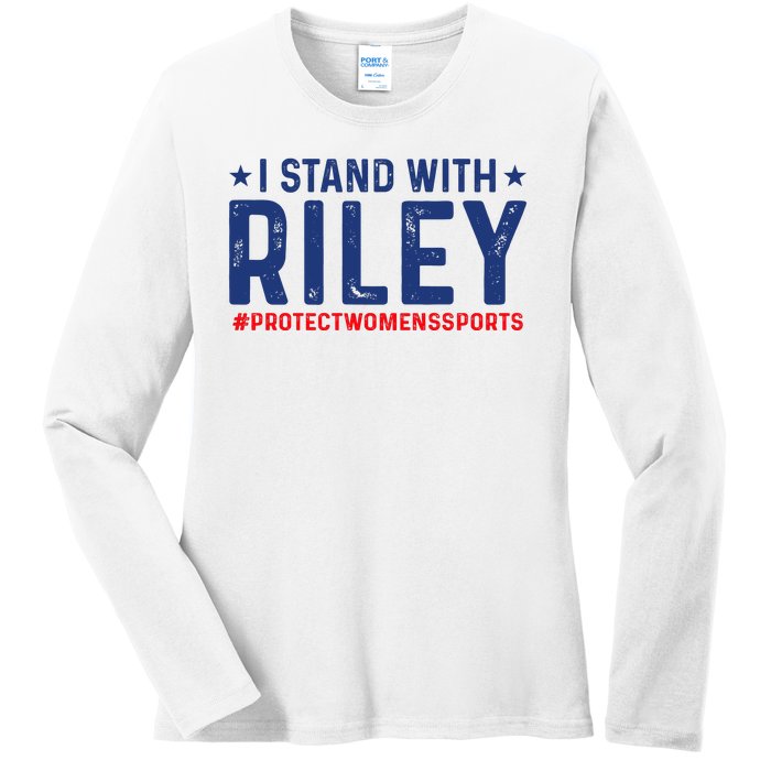 I Stand With Riley Gaines #ProtectWomensSports Ladies Long Sleeve Shirt