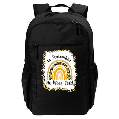 In September We Wear Gold Leopard Rainbow Daily Commute Backpack