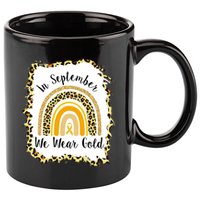 In September We Wear Gold Leopard Rainbow 11oz C Handle Ceramic Mug