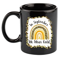 In September We Wear Gold Leopard Rainbow 11oz C Handle Ceramic Mug