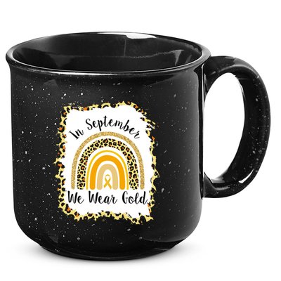In September We Wear Gold Leopard Rainbow 15oz Campfire Ceramic Mug
