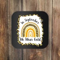 In September We Wear Gold Leopard Rainbow Coaster