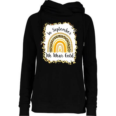 In September We Wear Gold Leopard Rainbow Womens Funnel Neck Pullover Hood