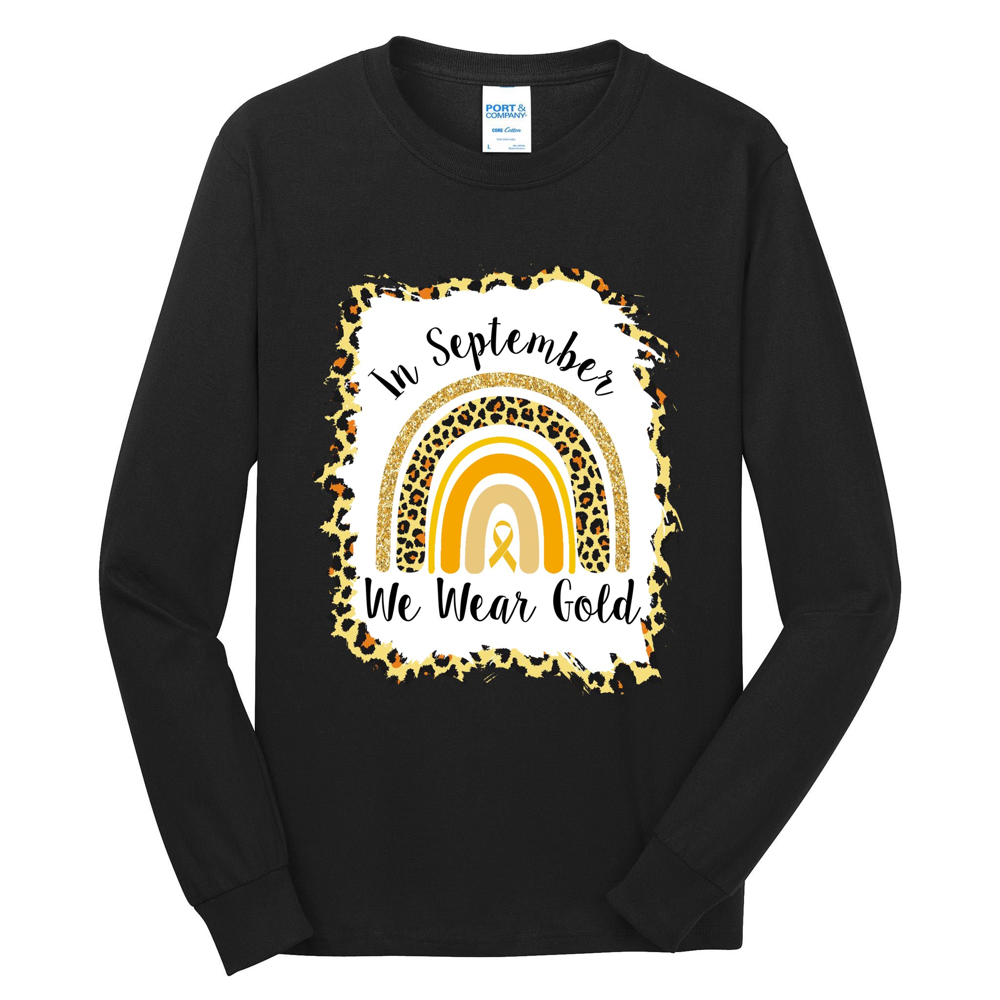 In September We Wear Gold Leopard Rainbow Tall Long Sleeve T-Shirt