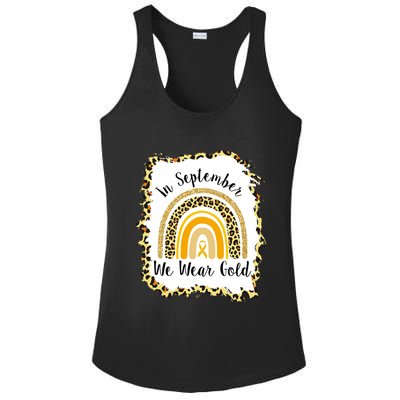 In September We Wear Gold Leopard Rainbow Ladies PosiCharge Competitor Racerback Tank
