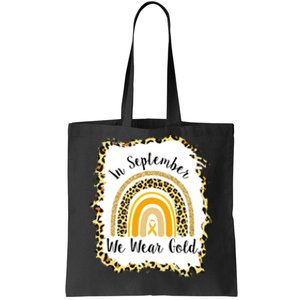 In September We Wear Gold Leopard Rainbow Tote Bag