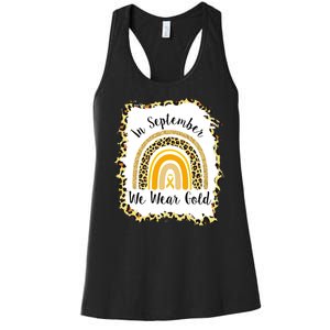 In September We Wear Gold Leopard Rainbow Women's Racerback Tank