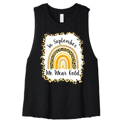 In September We Wear Gold Leopard Rainbow Women's Racerback Cropped Tank