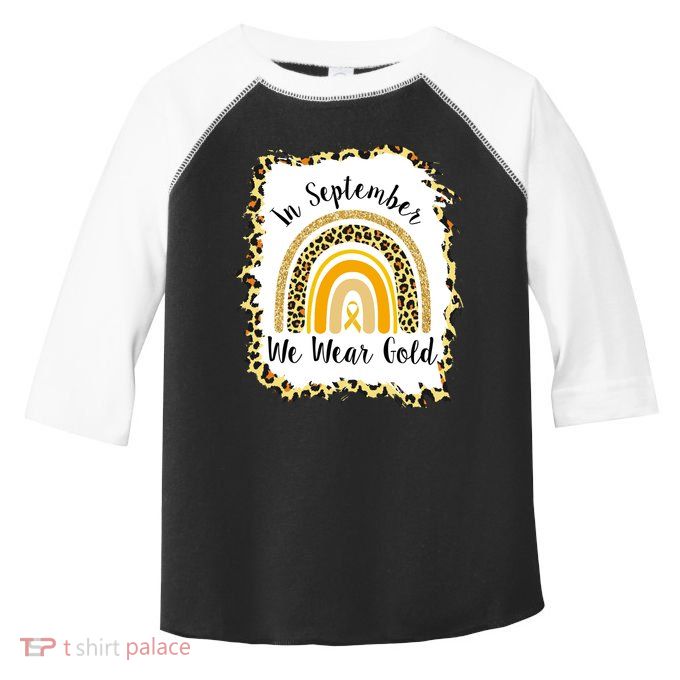 In September We Wear Gold Leopard Rainbow Toddler Fine Jersey T-Shirt