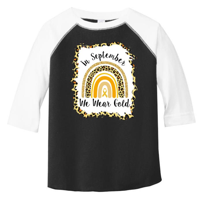 In September We Wear Gold Leopard Rainbow Toddler Fine Jersey T-Shirt