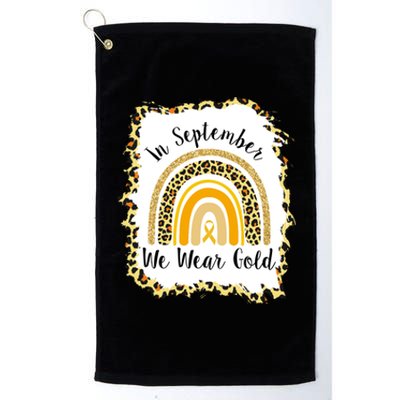 In September We Wear Gold Leopard Rainbow Platinum Collection Golf Towel