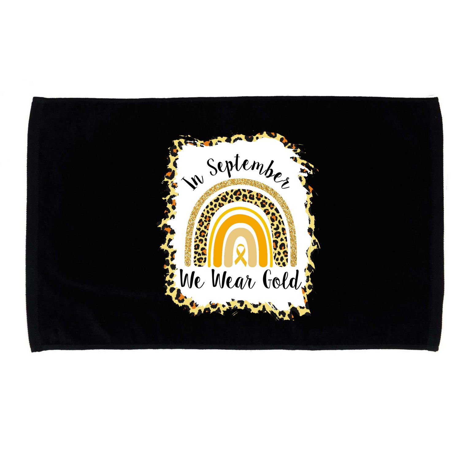 In September We Wear Gold Leopard Rainbow Microfiber Hand Towel