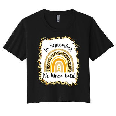 In September We Wear Gold Leopard Rainbow Women's Crop Top Tee