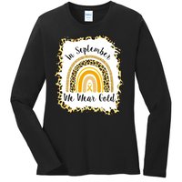 In September We Wear Gold Leopard Rainbow Ladies Long Sleeve Shirt