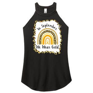 In September We Wear Gold Leopard Rainbow Women’s Perfect Tri Rocker Tank