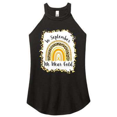 In September We Wear Gold Leopard Rainbow Women's Perfect Tri Rocker Tank