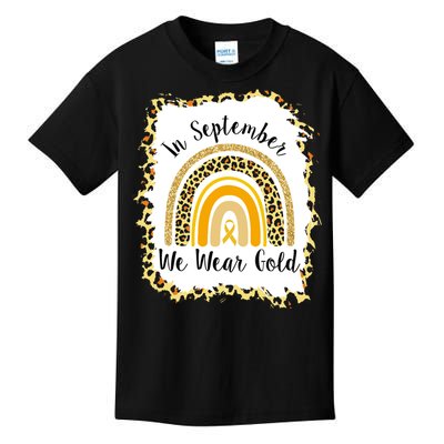 In September We Wear Gold Leopard Rainbow Kids T-Shirt