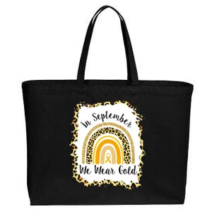 In September We Wear Gold Leopard Rainbow Cotton Canvas Jumbo Tote