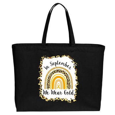 In September We Wear Gold Leopard Rainbow Cotton Canvas Jumbo Tote