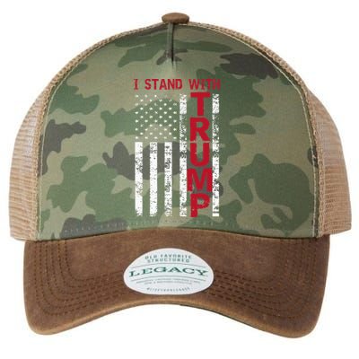 I Stand With Trump I Stand With America Cool Patriotic Legacy Tie Dye Trucker Hat