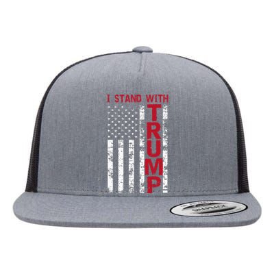 I Stand With Trump I Stand With America Cool Patriotic Flat Bill Trucker Hat