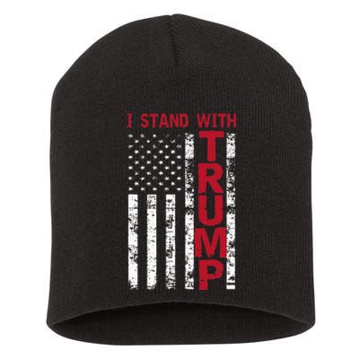 I Stand With Trump I Stand With America Cool Patriotic Short Acrylic Beanie