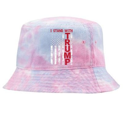 I Stand With Trump I Stand With America Cool Patriotic Tie-Dyed Bucket Hat