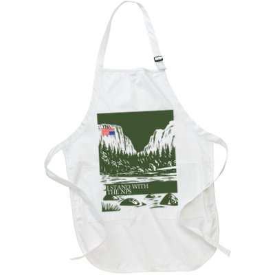 I Stand With The NPS National Park Support Full-Length Apron With Pockets
