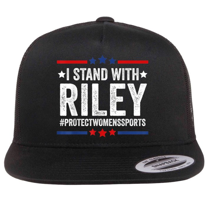 I Stand With Riley Gaines #ProtectWomensSports Flat Bill Trucker Hat
